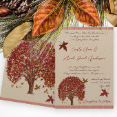 Coral Burgundy Red Tree Weddenschap Kaart