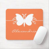Coral Butterfly Swirls Mousepad Muismat (Met muis)