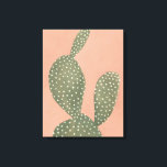 Coral Cacti Canvas Afdruk<br><div class="desc">"Coral Cacti I" door Emma Scarvey. Met een polka dot cactus tegen een zachte achtergrond.</div>