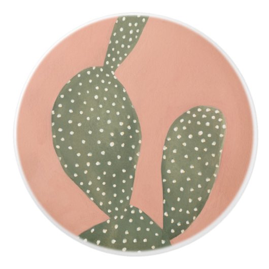 Coral Cacti Keramische Knop (Voorkant)