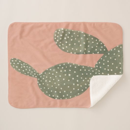 Coral Cacti Sherpa Deken (Voorkant (horizontaal))