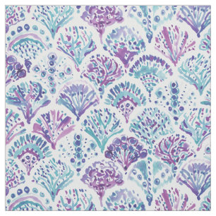 CORAL CAMO Mystical Paarse Mermaid Scales Stof