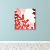 Coral Canopy – Abstracte Bloem Beweging Kunstprint Canvas Afdruk (Insitu (Houten vloer))