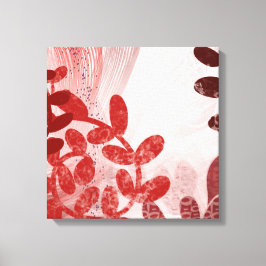 Coral Canopy – Abstracte Bloem Beweging Kunstprint Canvas Afdruk