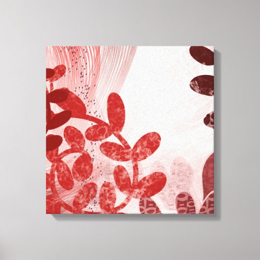 Coral Canopy – Abstracte Bloem Beweging Kunstprint Canvas Afdruk (Voorkant)