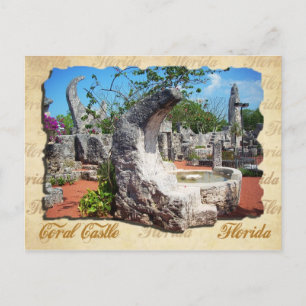 Coral Castle, Florida - maanfontein Briefkaart