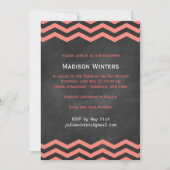 Coral & Chalkboard Chevron Bat Mitzvah Kaart (Voorkant)