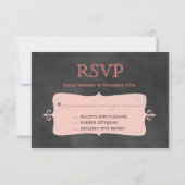 Coral Chalkboard RSVP (Achterkant)