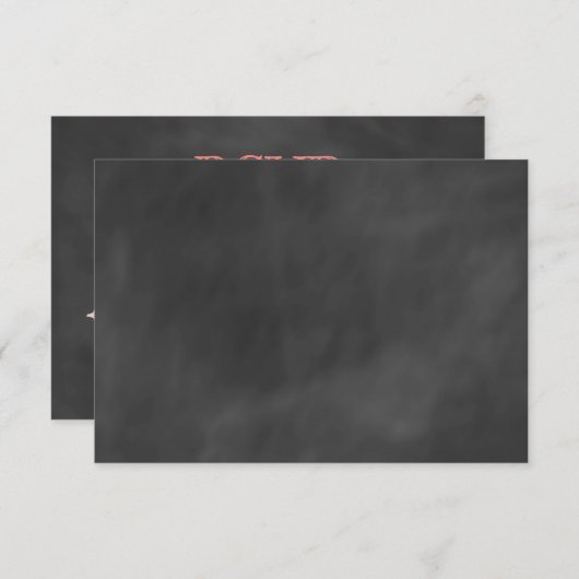 Coral Chalkboard RSVP (Voorkant / Achterkant)