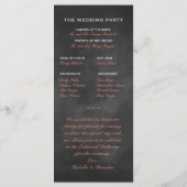 Coral Chalkboard Wedding Program Programmakaart (Achterkant)