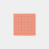 Coral Checkered Pattern Schattigee gridkantoorbeno Post-it® Notes (Voorkant)