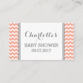 Coral Chevron Baby shower Boek Aanvraag Kaart (Achterkant)