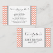 Coral Chevron Baby shower Boek Aanvraag Kaart (Voorkant / Achterkant)