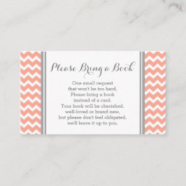 Coral Chevron Baby shower Boek Aanvraag Kaart