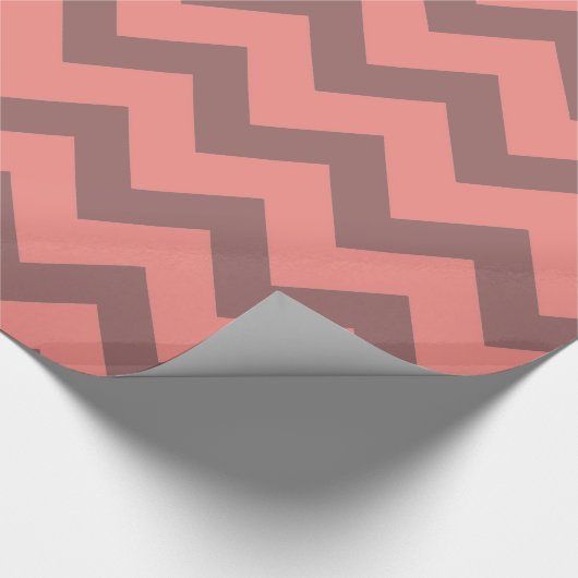 Coral Chevron Cadeaupapier (Hoek)