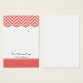 Coral Chevron Custom Earring Display Card Visitekaartje (Voorkant /achterkant)