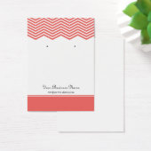 Coral Chevron Custom Earring Display Card Visitekaartje (Bureau)