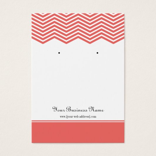 Coral Chevron Custom Earring Display Card Visitekaartje (Voorkant)