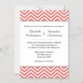 Coral Chevron Magnetic Wedding Invitation Magnetische Uitnodiging (Voorkant)