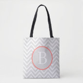 Coral Chevron Monogram Canvas tas (Voorkant)