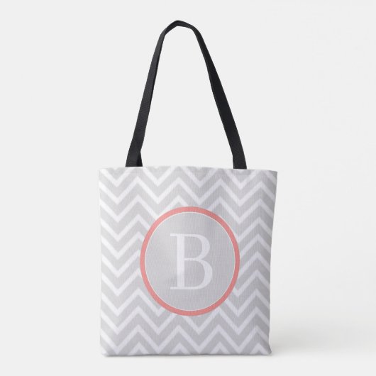 Coral Chevron Monogram Canvas tas (Achterkant)