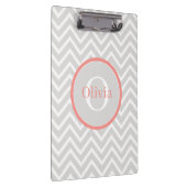 Coral Chevron Monogram Klembord (Rechts)