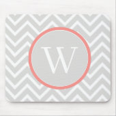 Coral Chevron Monogram Muismat (Voorkant)