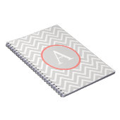 Coral Chevron Monogram Notitieboek (Rechterzijde)