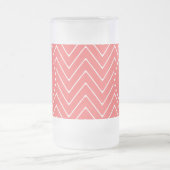 Coral Chevron Pattern | Koraalmonogram Matglas Bierpul (Center)