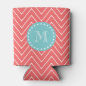 Coral Chevron Pattern | Munt Green Monogram Blikjeskoeler (Achterkant)