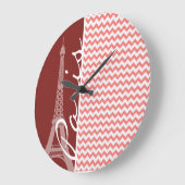 Coral Chevron Pattern; Parijs Grote Klok (Hoek)
