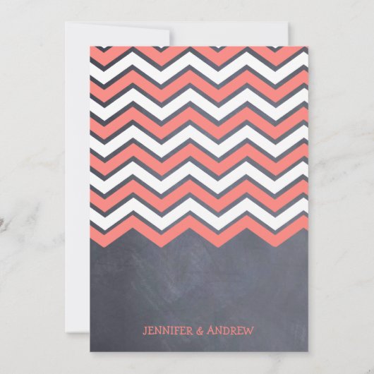 Coral Chevron - repetitie Kaart (Achterkant)