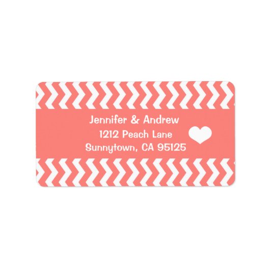 Coral Chevron Return Label (Voorkant)