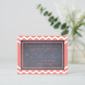 Coral Chevron RSVP-kaart RSVP Kaartje (Staand voorkant)