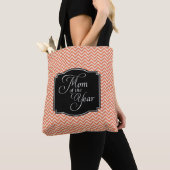 Coral Chevron Stripes Mam van het Jaar Tote Bag (Dichtbij)