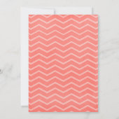 Coral Chevron Stripes Wedding Invitations Kaart (Achterkant)