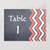 Coral Chevron Tafel Kaarten (Achterkant)