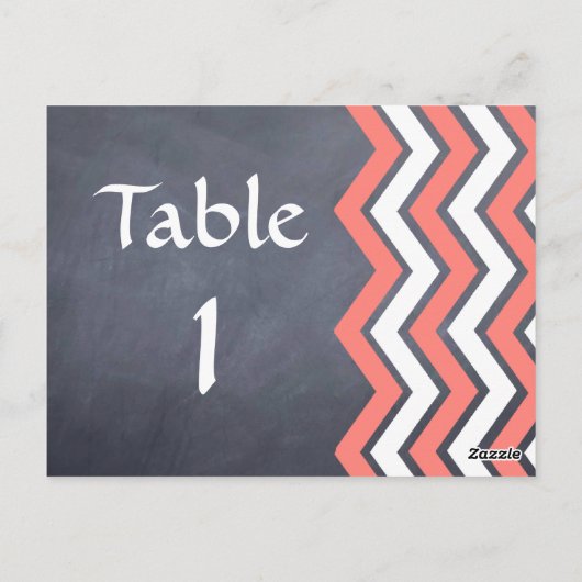 Coral Chevron Tafel Kaarten (Achterkant)