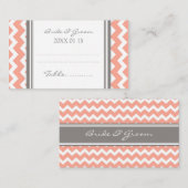 Coral Chevron Trouwtafel Plaats Kaarten Plaatskaartje (Voorkant / Achterkant)