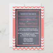 Coral Chevron Wedding Kaart (Voorkant)