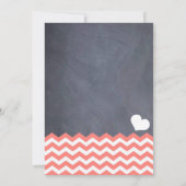 Coral Chevron Wedding Kaart (Achterkant)