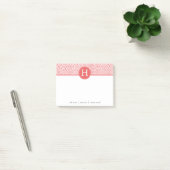 Coral Chevrons - Aangepast monogram Post-it® Notes (Kantoor)