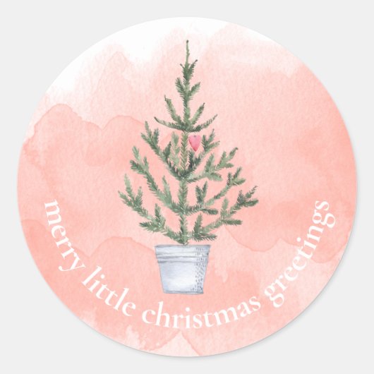 🎄📧 Coral Christmas Envelope Seal Ronde Sticker (Voorkant)