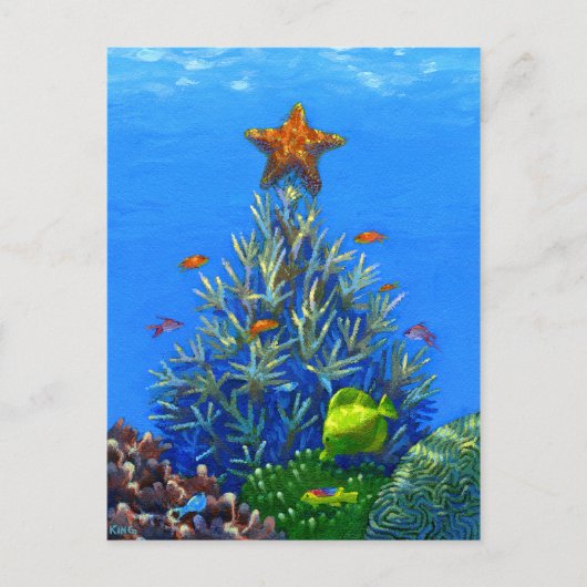 Coral Christmas Tree briefkaart (Voorkant)