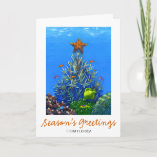 Coral Christmas Tree Kaart