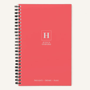 Coral Classic Monogram Notitieboek