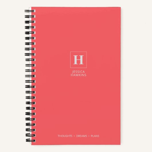 Coral Classic Monogram Notitieboek (Voorkant)