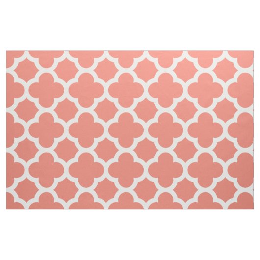 Coral Classic Quatrefoil Pattern Fabric Stof (Yard (91,4 cm))