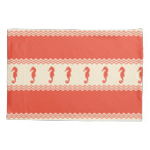 Coral Coastal Seahorses Stripes Kussensloop (Achterkant)