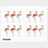 Coral Color Flamingos Rechthoekige Sticker (Vel)